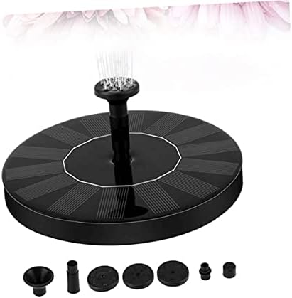 1. Solar Floating Fountain Pump: Circular Panel Water Fountain with 6 Nozzle Accessories for Garden Bird Bath Small Pond - Black - Image 7
