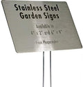 Stainless Steel Garden Sign. 4 x 2" rounded sign with a 10" stake. Great as a Garden Memorial or Plant Label (Stainless Steel, 4 x 2") by PlaqueMaker