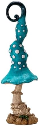 Pacific Giftware Whimsical Garden Toadstool Mushroom Statue with Twisted Turquoise Cap and White Spots Resin Outdoor Fantasy Decor for Fairy Garden Landscaping 17.2" Tall by PacificGiftware
