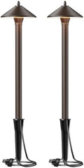 Malibu Low Voltage Pathway Lights, 10W Pro Style Halogen Landscape Lighting, 2Pack 2700K Warm White Path Light, 12V AC Bronze Outdoor Walkway Lights for Yard Garden 8308-9103 by Unknown