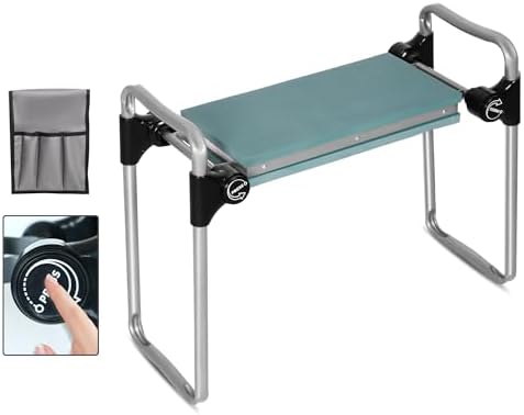 LUCKYERMORE Upgraded Garden Kneeler and Seat, Gardening Stool Kneeling Bench for Gardening with Tool Pouch, Wider&Softer EVA Kneeling Pad, Gardening Gifts for Parents Seniors, Lightweight & Heavy Duty by LUCKYERMORE