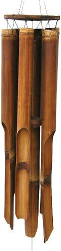 Cohasset Gifts Bamboo Wind Chime | #139 | Plain Antique Giant Bamboo Wind Chime | Wood, Outdoor, Home Décor for Decks, Garden, Porch | Longest Tube Approximately 31.5" | Natural Wood Finish | by CohassetGiftsGarden