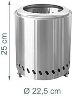 Relaxdays Smokeless Tabletop Fireplace, Stainless Steel, 25 x 22.5 x 22.5 cm, Removable Ash Tray, Camping, Silver - Image 4