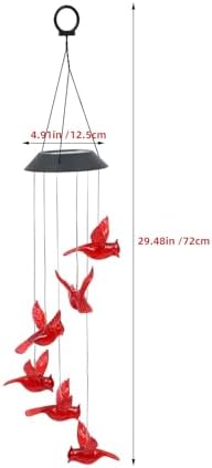 Outdoor LED Wind Chime 2pcs Red Cardinal Bird Xmas Night Light - Image 2