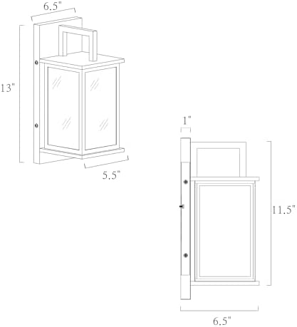 Black and Gold Outdoor Wall Lights, Modern Exterior Wall Sconce Lanterns with Frosted Glass, Anti-Rust Square Waterproof Porch Lights Fixture for Front Door, Entry, Porch, Patio, and Gazebo - Image 3