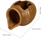 Pond Spitter Ceramic Jug Water Fountain Garden Outdoor Water Feature Planter Plant Flower Pot Jar Fish Tank Cave Waterfall Backyard Water Feature Outside Decoration Hydroponic Vase (Light Brown) - Image 5