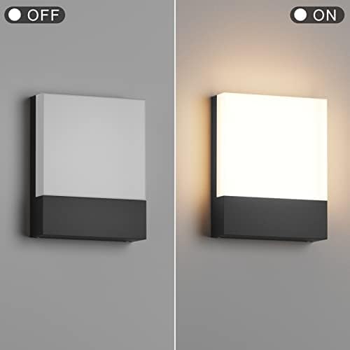 Outdoor Square Led Wall Light,Hardwired,24W 3000K,2-Pack,Black - Image 6