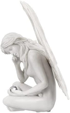 Design Toscano Gazing Secret Garden Fairy Woman Statue Figurine, 7 inches wide, 10 inches tall, Cast Stone Resin, Antique Stone Finish - Image 4