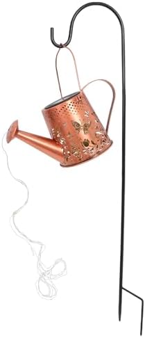 KESYOO Solar Watering Can Garden Kettle Light with S-Shaped Hook, Outdoor Decorative Courtyard Solar Lamp with Butterfly Projection, Weatherproof Landscape Lighting by KESYOO