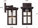 MICSIU 11" Bronze Farmhouse Outdoor Wall Light Fixture 1 Pack - Image 2