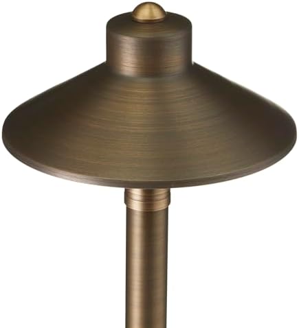 VOLT 15-Pack 12V Flat Hat Brass Path Lights (7"" Shade) & 3W 2700K LED Bulbs - Image 2