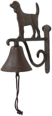 Ebros Gift Cast Iron Rustic Vintage Western Canine Puppy Dog Bell Door Wall Dinner Yard Farm Bell Outdoor Farmhouse Cottage Mountain Cabin Lodge Accent Bells - Image 4
