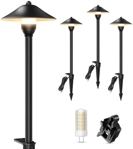 HIBOITEC 3W Low Voltage Path Light 4P 2700K with G4 Bulb Replaceable by HIBOITEC