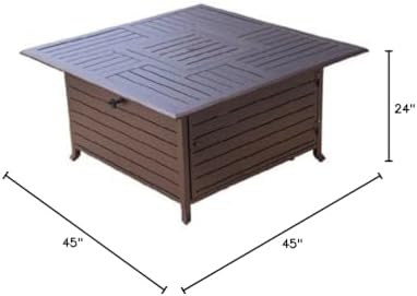 Hiland F-1108-FPT 42,000 BTU Aluminum Propane Fire Pit Inlaid, Large, Bronze - Image 6