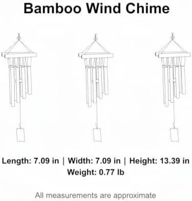 Carbonized Bamboo Wind Chime with 8 Tubes, Natural Wood Outdoor Decor for Garden, Patio, and Balcony - Image 7