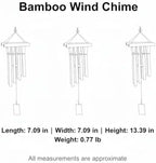 Carbonized Bamboo Wind Chime with 8 Tubes, Natural Wood Outdoor Decor for Garden, Patio, and Balcony - Image 7