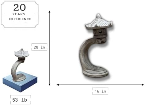 Concrete Pagoda Sculpture Yard Lantern Garden Statue Large Pagoda Outdoor Decor Japanese Home Ornament Zen Garden Gift - Image 2
