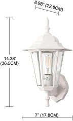 GRUENLICH Outdoor Wall Light Fixture, Antirust Aluminum Glass, White 2 Pack - Image 4