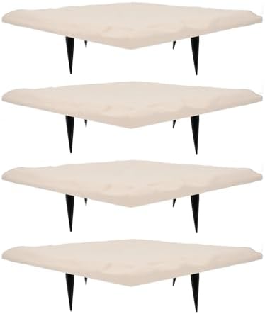 Resin Stepping Stones 4 Pack, 15.5 Inch, with Ground Stakes (Beige) - Image 3