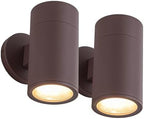 Ken & Ricky Modern Aluminum Outdoor Wall Sconce Lights,Brown Color,2 Pack by KenRicky