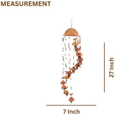 Handmade Terracotta Bird Wind Chime, Natural Clay Wind Chimes for Outdoor Garden, Balcony, Porch & Home Decor, Rustic Hanging Decoration & Housewarming Gift - Image 3