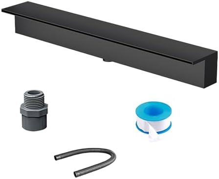 Stainless Steel Outdoor Water Fountain Kit - 47.2" Commercial Pool Waterfall for Patio, Yard, Spa, Koi Pond, Garden Decor, Black Finish, Ancient Town Style by Unknown