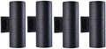 mirrea 12" Modern Outdoor Porch Light in 2 Lights, Matte Black, 4 Pack by mirrea