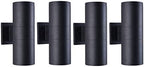 mirrea 12" Modern Outdoor Porch Light in 2 Lights, Matte Black, 4 Pack by mirrea