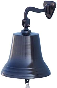 Hampton Nautical Bl-2019-11-BZ Bronze Hanging Ship's Bell 15" - Nautical Bell - Nautical Decoration by Handcrafted+Model+Ships