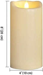 Large Outdoor Battery Flameless Pillar Candles Remote Timer 4”x8” 2Pack - Image 2