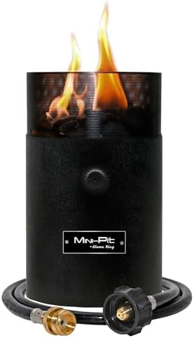Bundle of Flame King Mini Tabletop Fire Pit with Smokeless Odorless Flame, 5LB Gas Hauler Kit and 1/2LB Propane Tank by FlameKing