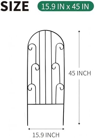 4 Pack Arched Iron Trellis, 45" H x 15.9" W, Decorative Scrollwork - Image 5