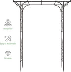 87in Garden Arbor Metal Arch Trellis for Climbing Plants Outdoor Wedding - Image 4