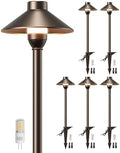 PARTPHONER Low Voltage Landscape Lighting 6-Pack, Aluminum 12V Pathway Lights with G4 Bulbs, Waterproof Oil Rubbed Bronze Color Wired Path Lights with Connectors for Walkway Yard Garden by PARTPHONER