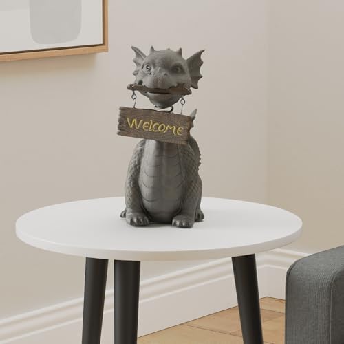 Pacific Giftware Garden Dragon Welcome Dragon Garden Display Decorative Accent Sculpture Stone Finish 10 Inch Tall - Image 2