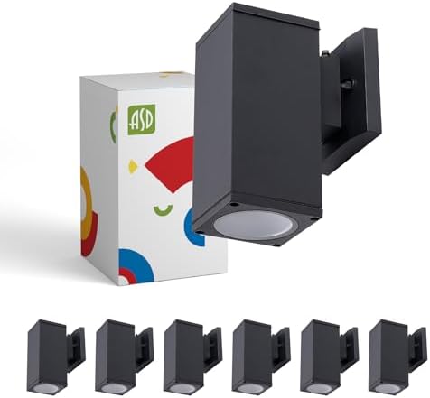 ASD 1 Light Dusk to Dawn Cylinder Outdoor Sconce Lights, E26 Base 6 Pack by ASDLightingCorporation