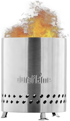 Duraflame 5.5 inch Table Top Fire Pit with Built-in Stand & Removable Grate, Low Smoke, Portable Mini for Outdoor Use, Wood or Pellets, Double Walled Stainless Steel, Travel Bag Included., 5.5 In Pit - Image 2