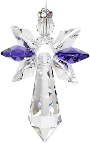 Woodstock Chimes Woodstock Rainbow Makers Collection, Crystal Guardian Angel, Large (2'') Amethyst, Large Guardian Angels Crystal Suncatchers for Outdoor, Patio, Home or Garden Décor (CALAT) by WoodstockChimes