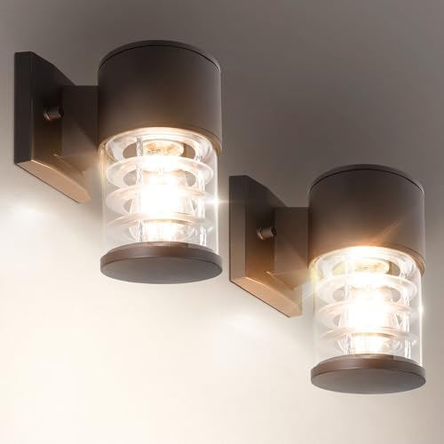 ASD Retro Outdoor Wall Lights - 60W 120V E26 Base ETL Exterior Lighting Fixtures, LED/CFL/Incandescent Bulb Outdoor Lights for House, Waterproof Patio Wall Sconces & Porch Decor 2 Pack by ASDLightingCorporation