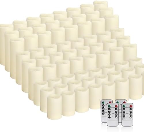 fclayvts 72-Pack LED Flameless Candles with Remote Control -Flickering Flameless Candles-Remote Timer Perfect for Wedding Parties, and Special Occasions(Three Sizes) - Image 3