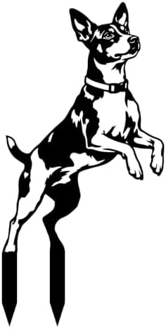 Dog Metal Garden Stake - Weatherproof Dog Silhouette Yard Art, Decorative Outdoor Sign for Lawn & Patio, Heartfelt Gift for Rat Terrier Lovers(Jump,14") by VORISCAPE