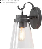 LALUZ Outdoor Wall Light, Waterproof Exterior Wall Sconce with Clear Glass Shade, Anti-Rust Outdoor Wall Lantern for Porch, Patio, Garage - Image 6
