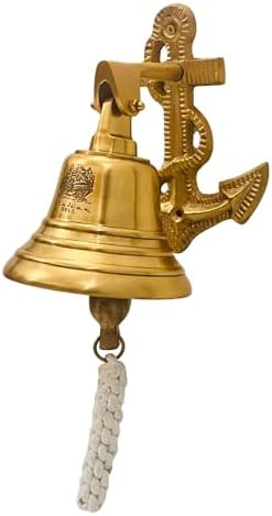 Anchor Ship Bells - Large Dinner Call Bell Indoor Outdoor Wall Mount Decorative Bell Loud House Bell for Door Pub Office Last Order School Call Bells by aladean