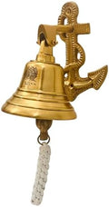 Anchor Ship Bells - Large Dinner Call Bell Indoor Outdoor Wall Mount Decorative Bell Loud House Bell for Door Pub Office Last Order School Call Bells by aladean