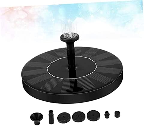 1. Solar Floating Fountain Pump: Circular Panel Water Fountain with 6 Nozzle Accessories for Garden Bird Bath Small Pond - Black - Image 5