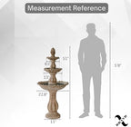 XBrand 51" 3-Tier Outdoor Water Fountain with Pump, Weather-Resistant Resin Freestanding Water Feature for Garden & Patio, Beige, Large Backyard Decor - Image 6
