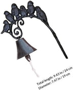 Garneck Vintage Cast Iron Wall Hanging Bird Doorbell, Manual Shaking Rustic Iron Dinner Bell for Indoor Outdoor Wall Mounted Decoration and Entry Chime - Image 2