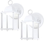 LIT-PaTH Outdoor Wall Light Fixture, Aluminum, LED 5000K, White, 2 Pack by LIT-PaTH