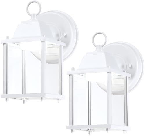 LIT-PaTH Outdoor Wall Light Fixture, Aluminum, LED 5000K, White, 2 Pack by LIT-PaTH
