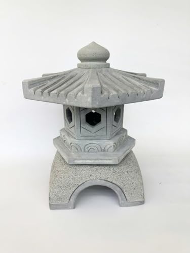 15.7-inch Green Sandstone Pagoda Lantern Garden Statue,Indoor/Outdoor Zen Asian Decor for Landscape Balcony, Garden, Patio, Porch Yard Art Ornament (Style 3) by NATURALMARBLE
